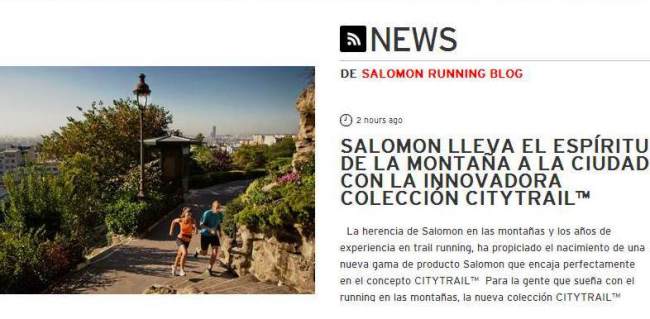 Salomon Running anunciaba así hoy en su web el lanzamiento del CITY TRAIL